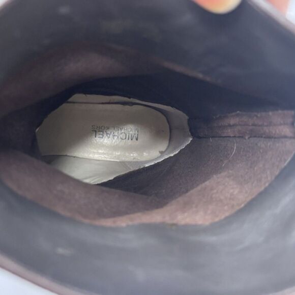 Michael Kors Womens Rhea Brown Suede Mid Calf Boots Fringe Pull On Booties Style - Picture 9 of 9